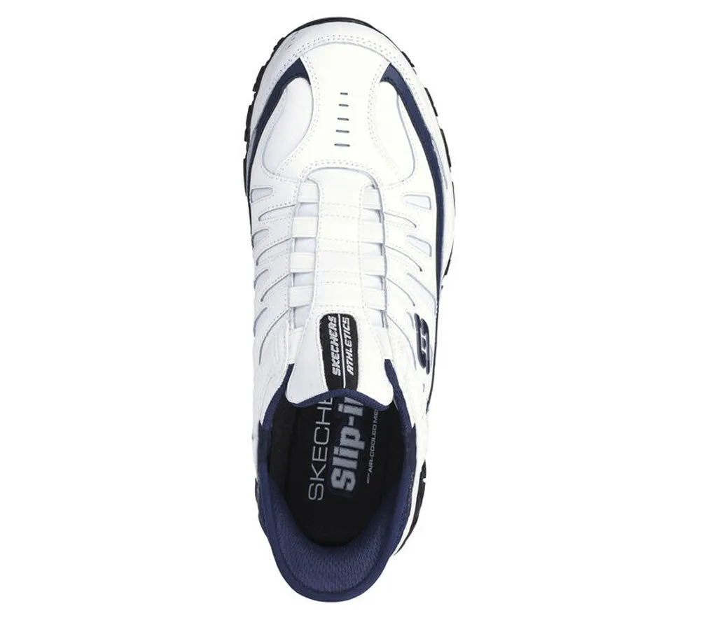 After Burn M. Fit in White/Navy by Skechers