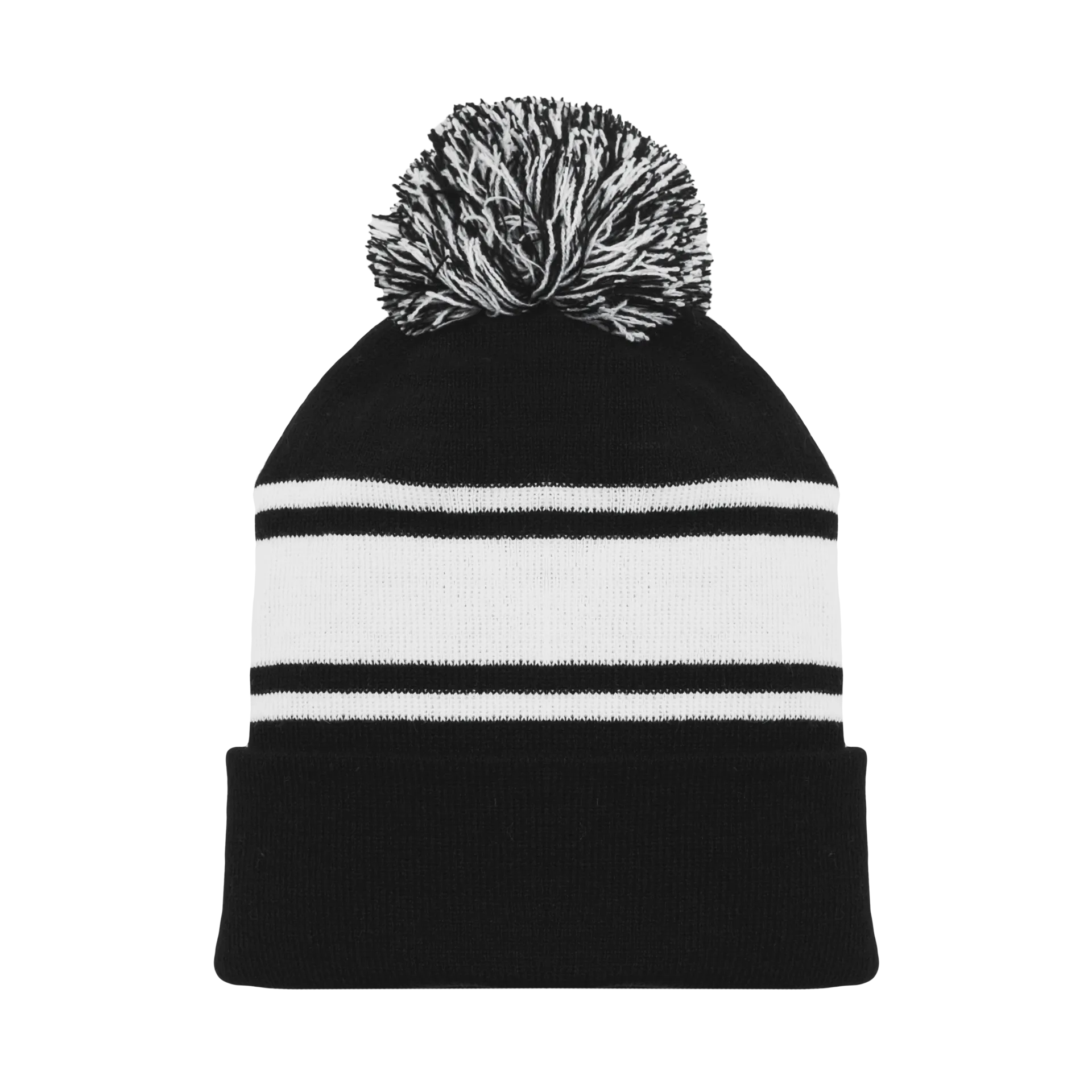 Athletic Knit (AK) A1830A-221 Adult Black/White Hockey Toque/Beanie