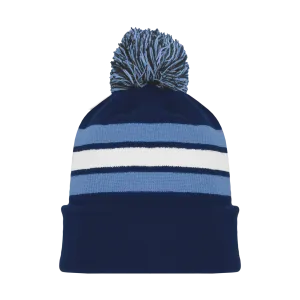 Athletic Knit (AK) A1830A-761 Adult Navy/Sky/White Hockey Toque/Beanie