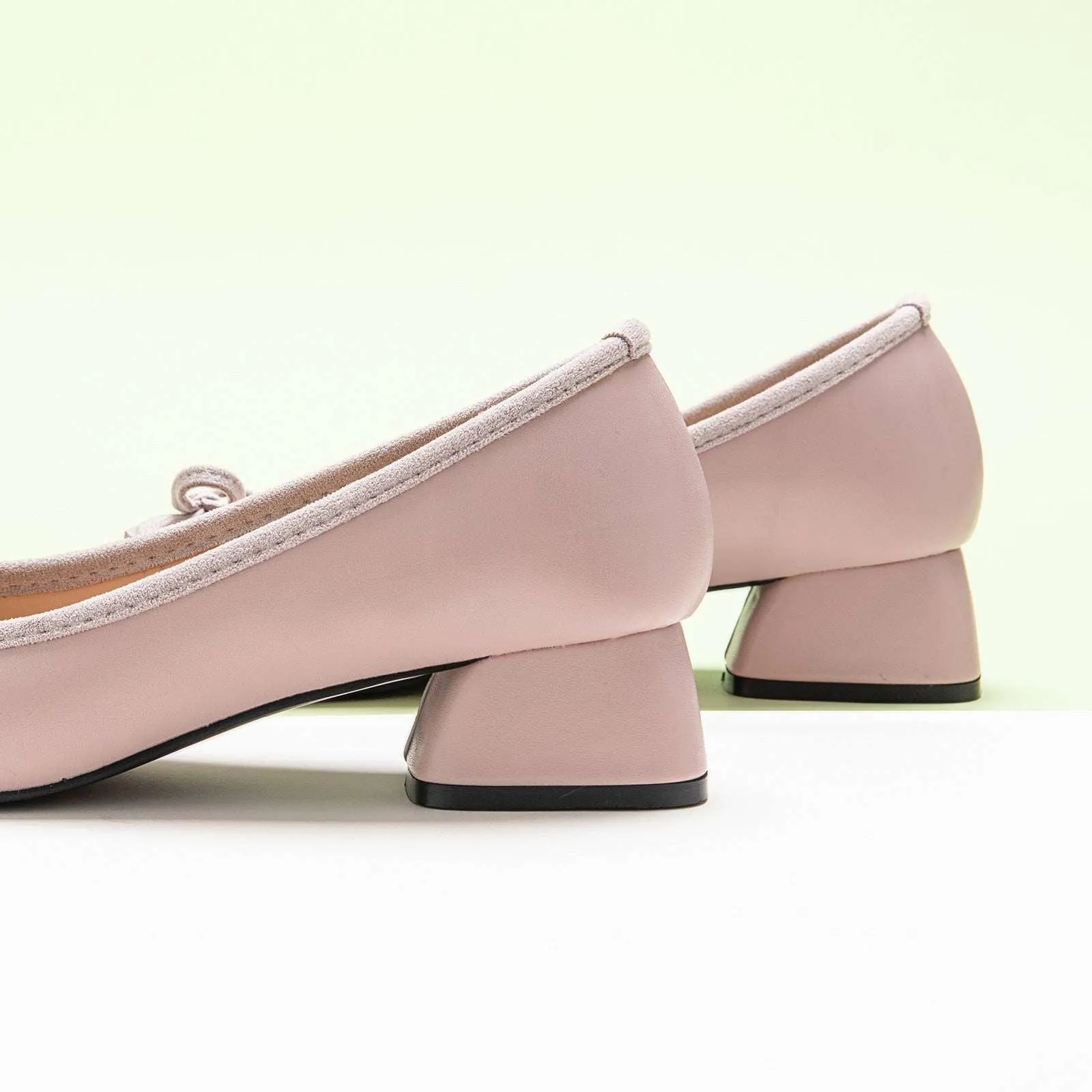 Ballet Block Heel (Nina) Pink