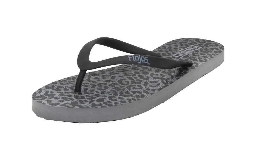 Flojos Womens Kai Black Leopard