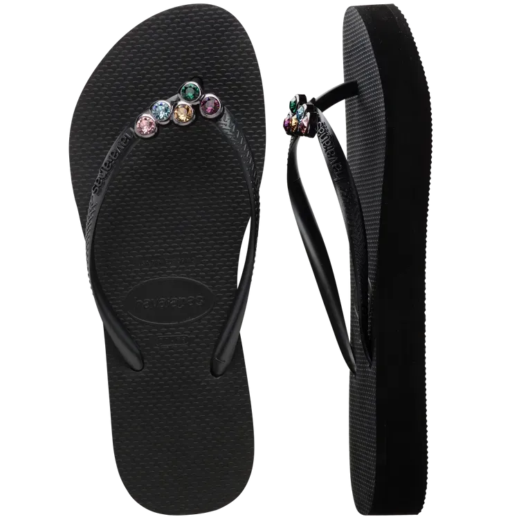 Havaianas Womens Slim Flatform Luxury Sandal Black