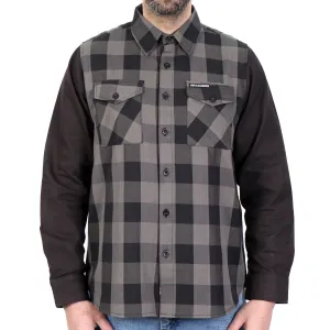 Hot Leathers Mens Black And Gray 2 Toned Long Sleeve Flannel Shirt FLM2042