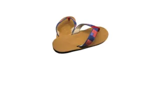 Needlepoint Flip flops- Men's USA Flag  hand stitched sandals