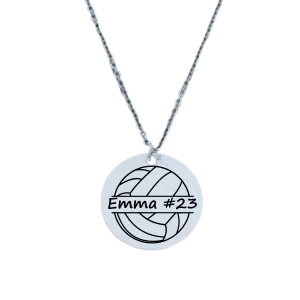 Personalized Engraved Volleyball Necklace