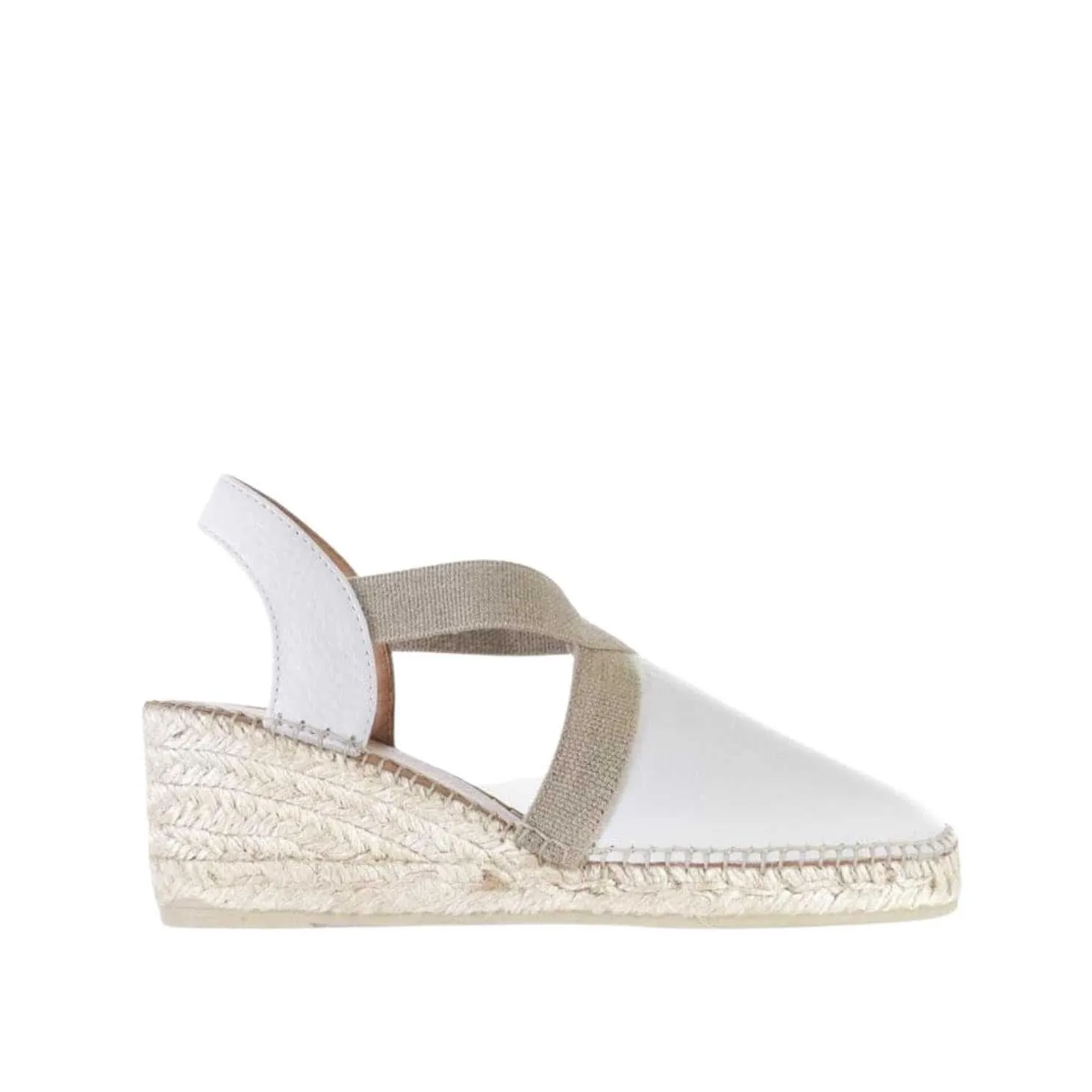 Plain Leather Wedge Espadrille for Women - Tossa