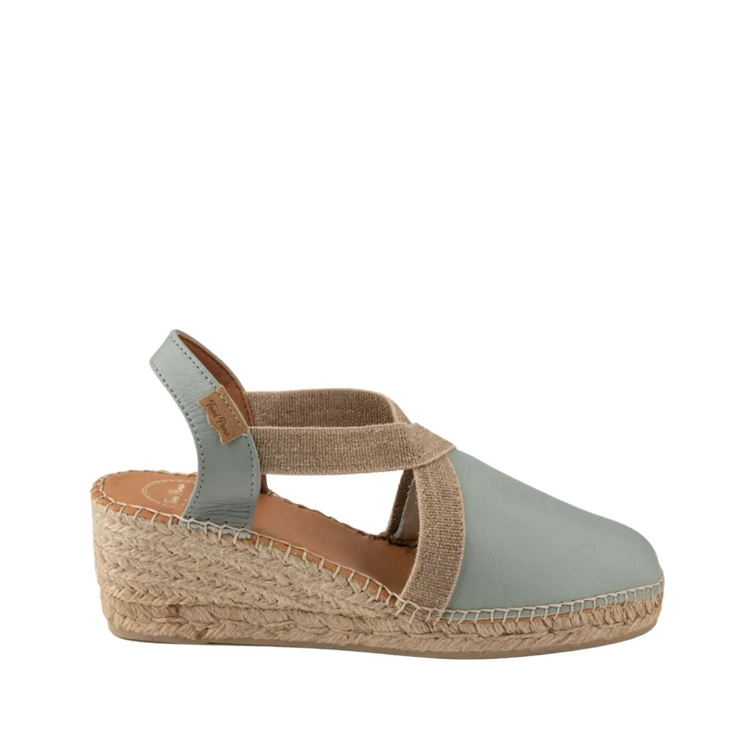 Plain Leather Wedge Espadrille for Women - Tossa