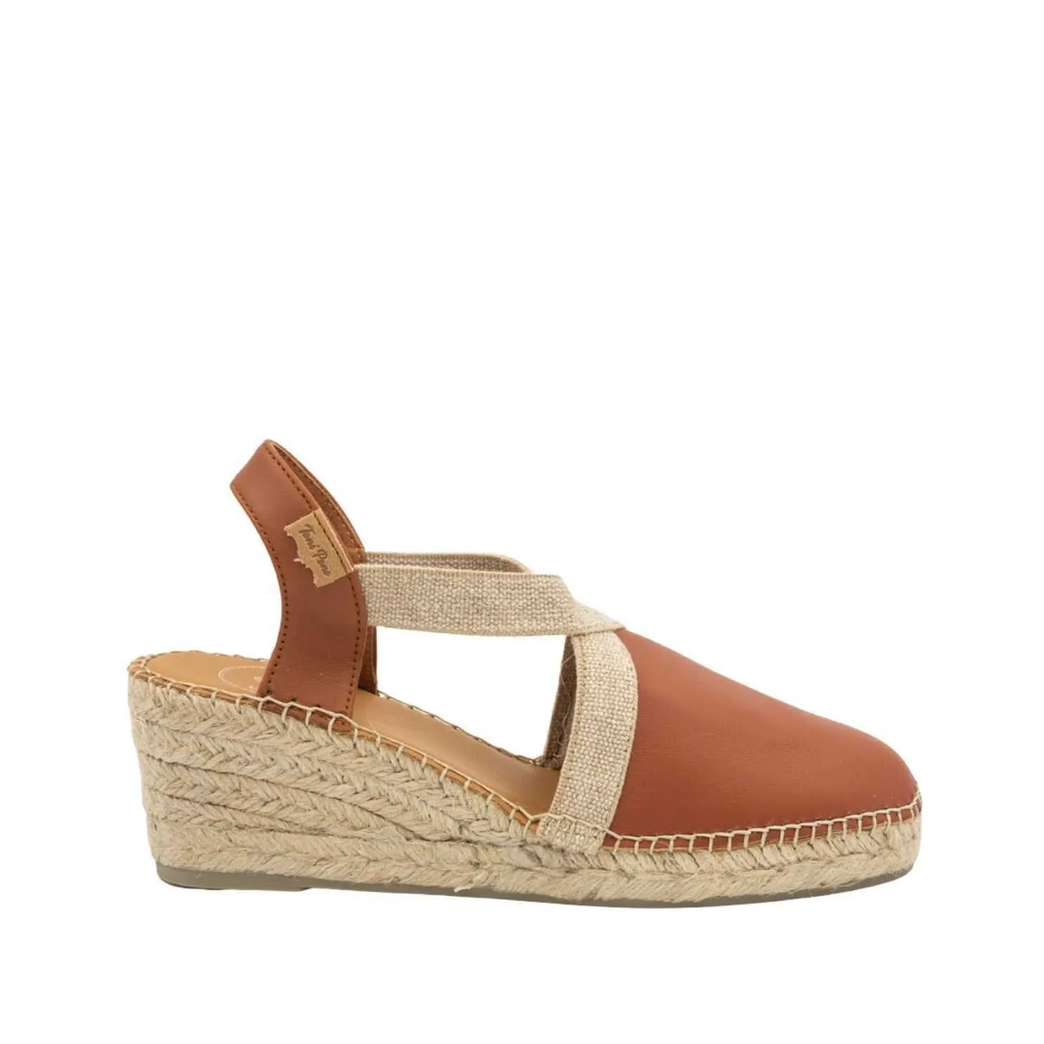 Plain Leather Wedge Espadrille for Women - Tossa