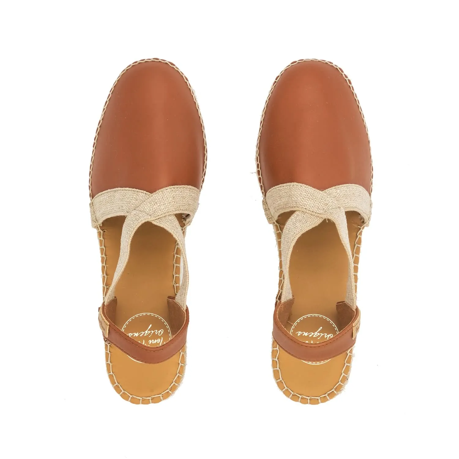 Plain Leather Wedge Espadrille for Women - Tossa