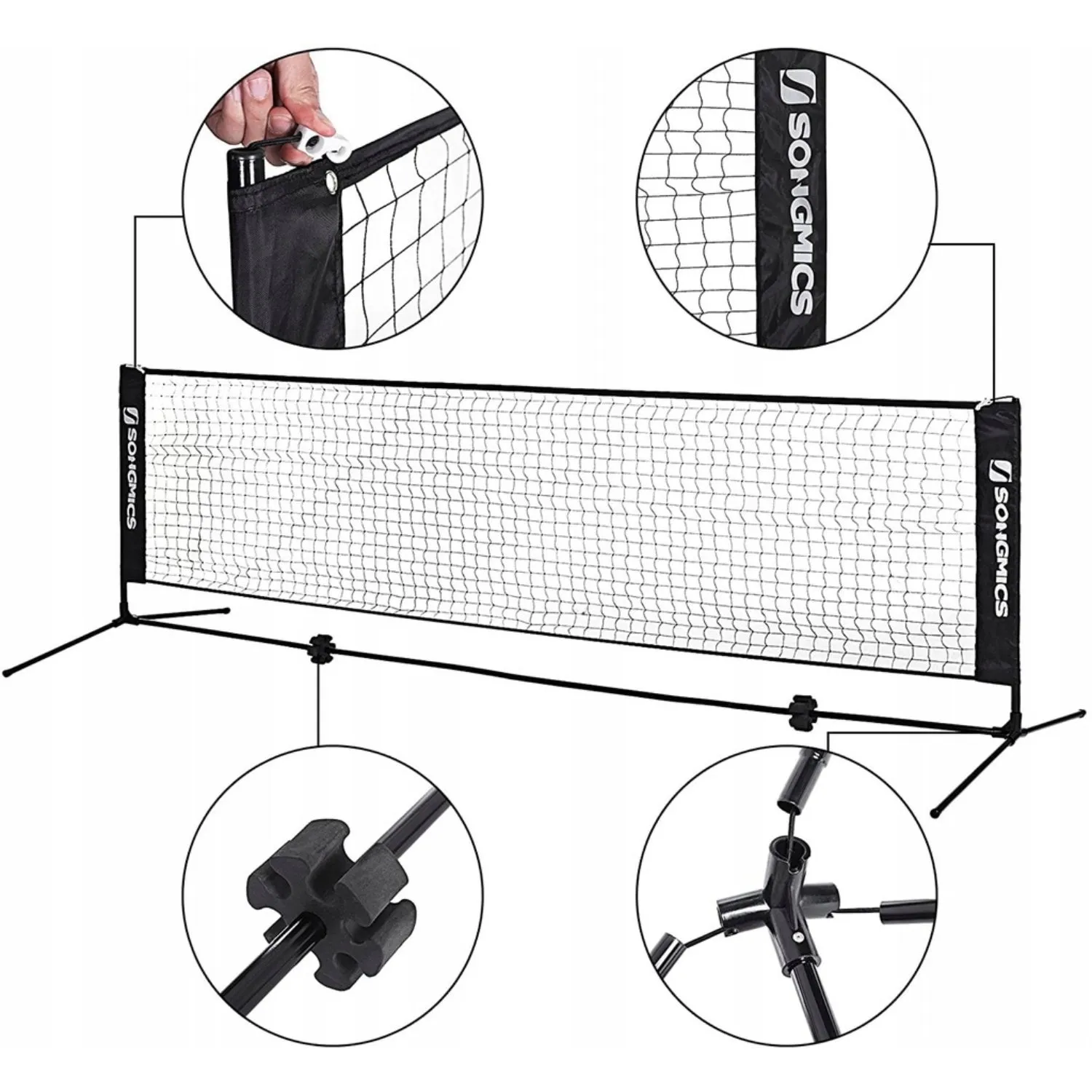 Portable Adjustable Badminton Tennis Volleyball Net - SONGMICS