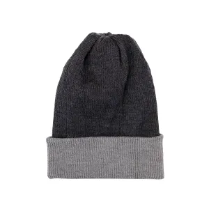 Reversible Alpaca Beanie Rib - Charcoal