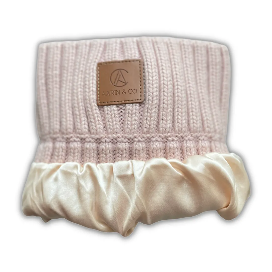 Rose Ribbed Knit Beanie