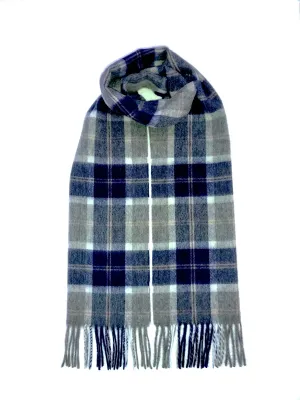 Silver Bannakbone Lambswool Check Scarf