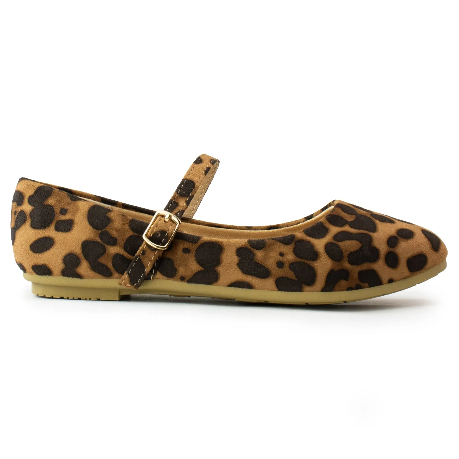 Square Toe Mary Jane Ballet Flats LEOPARD