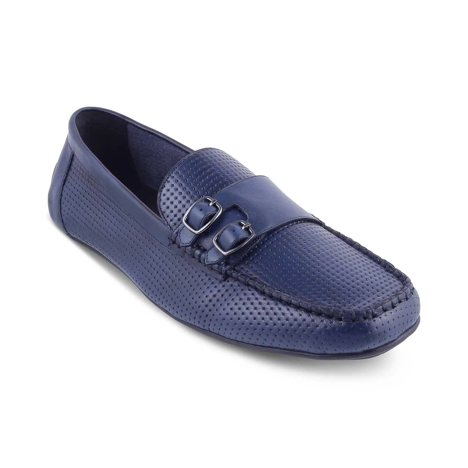 The Yosa Blue Men's Double Monk Shoes Tresmode