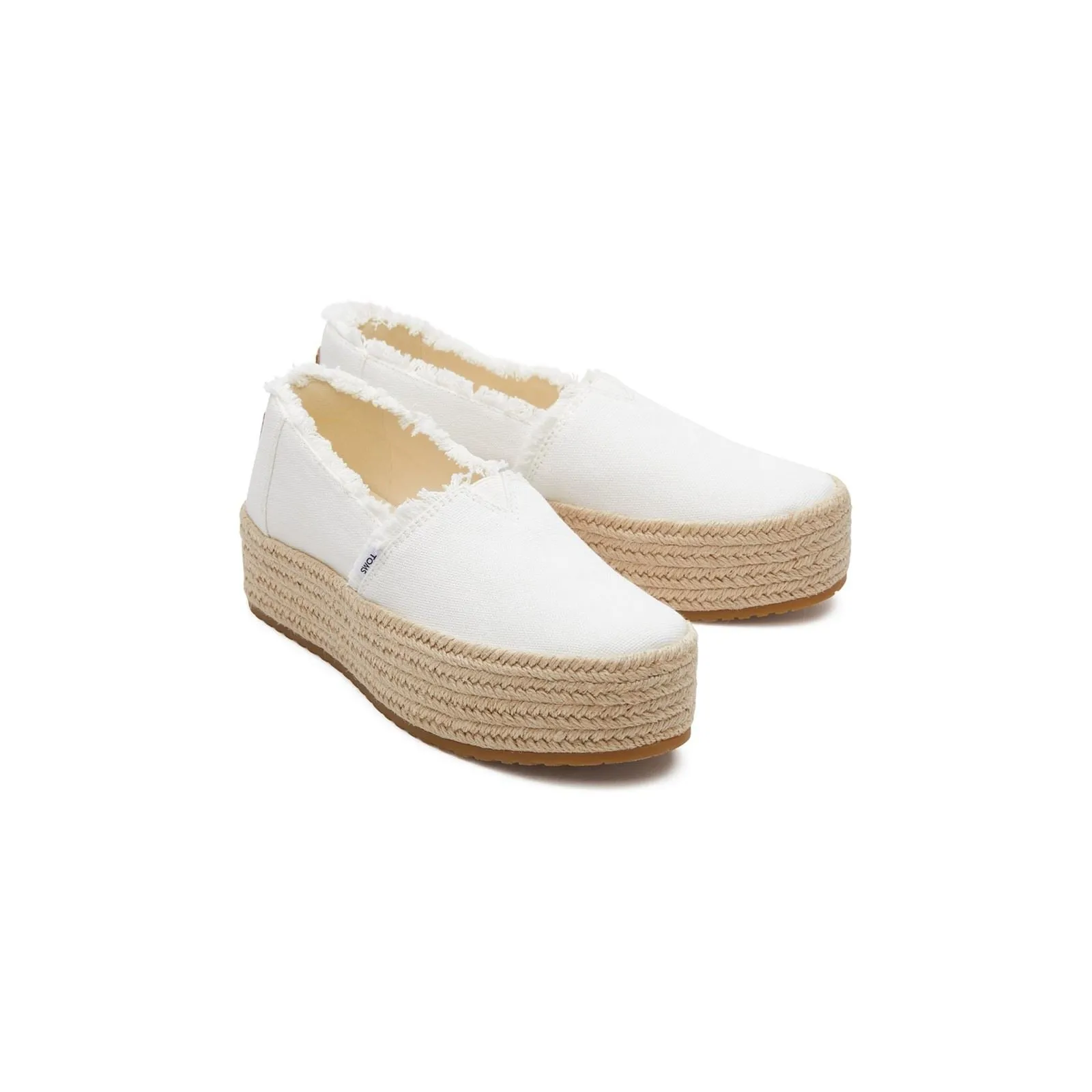 TOMS Valencia 100% Cotton Women's White Espadrilles