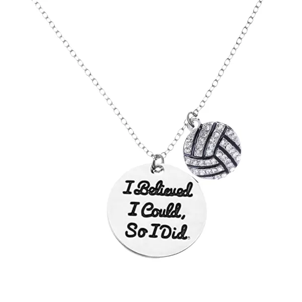 Volleyball I Believed I Could So I Did Necklace