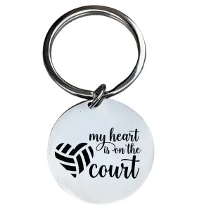 Volleyball Keychain - Heart is on the Court